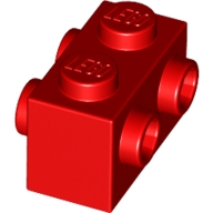 Lego kostka (kostička) 1x2 s nopy na dvou stranách, červená (4569056)